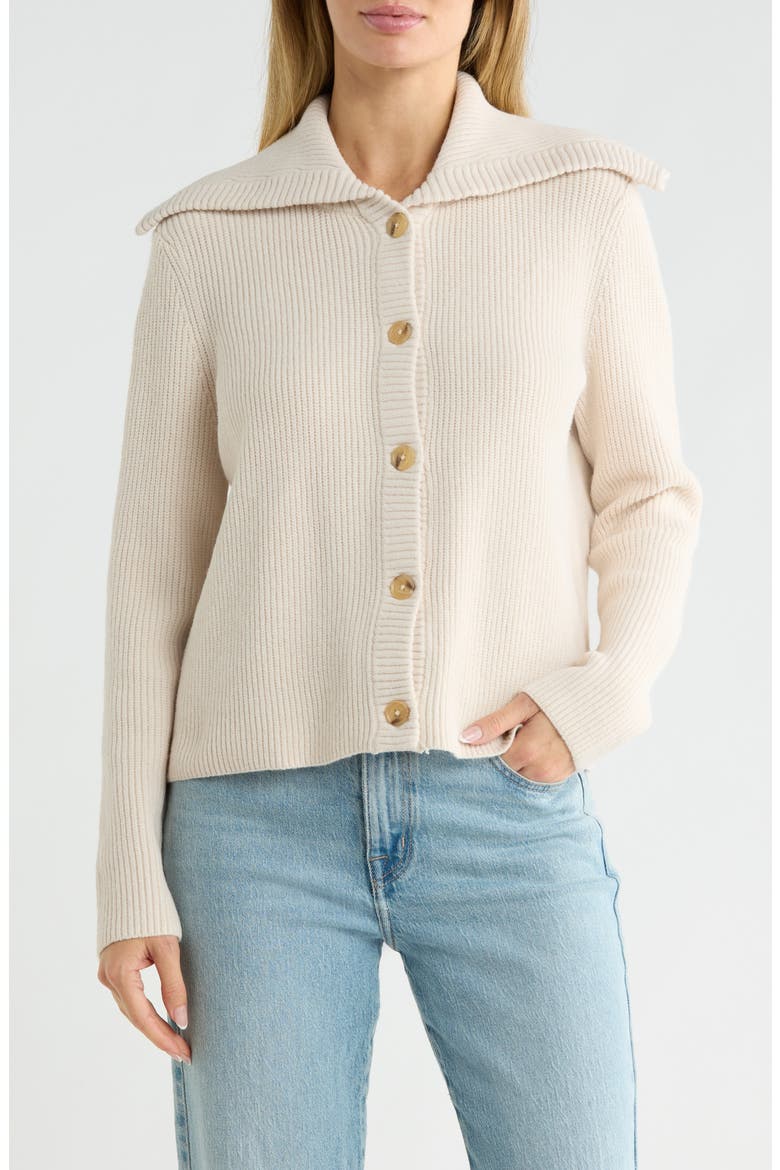 Sailor Collar Cardigan, Main, color, IVORY BLUSH