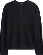 John Varvatos Albano Regular Fit Merino Wool & Silk Rib Henley
