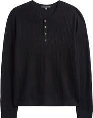 John Varvatos Albano Regular Fit Merino Wool & Silk Rib Henley
