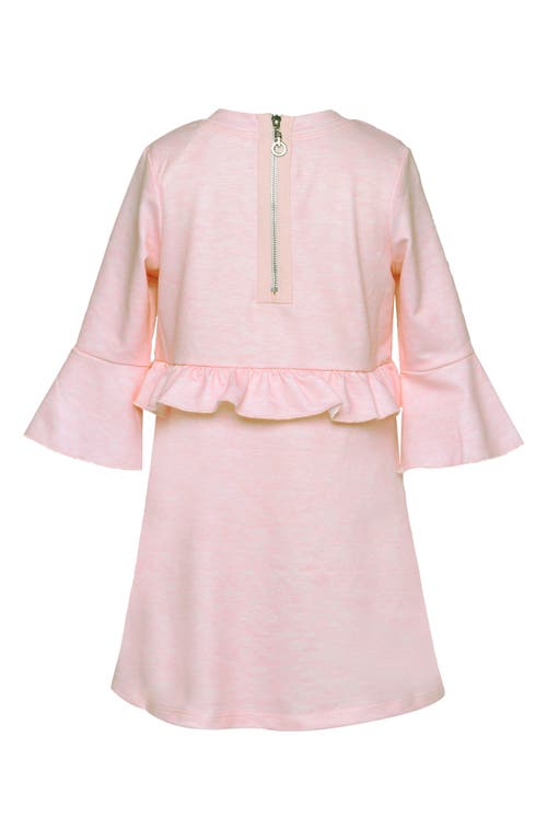 Shop Truly Me Kids' Candy Hearts Print Embellished Trumpet Sleeve Dress In Light Pink