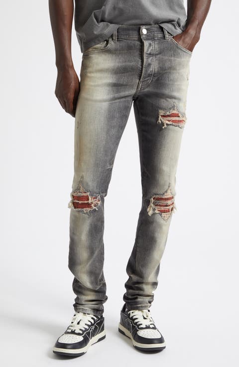 MX1 Flannel Patch Ripped Skinny Jeans