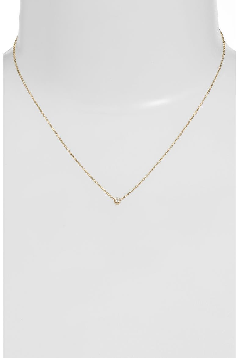 Diamond Bezel Pendant Necklace, Alternate, color, YELLOW GOLD