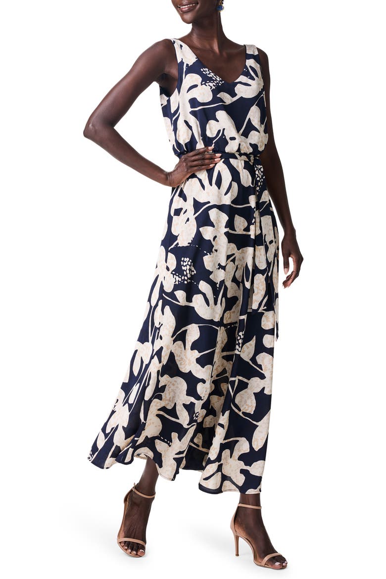 Water Lilies Bianca Maxi Dress, Main, color, INDIGO MULTI