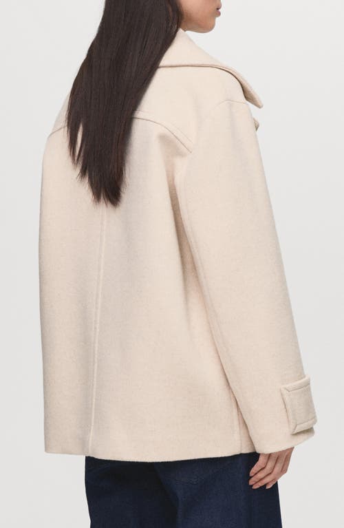 Mango Goya Double Breasted Blazer In Neutral