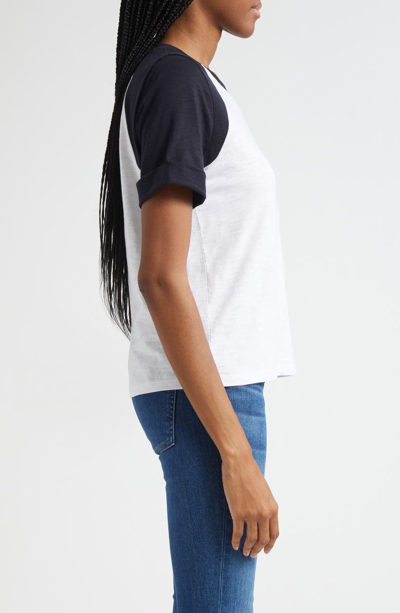 Veronica Beard Mason Cotton Baseball T-Shirt, Alternate, color, White Navy