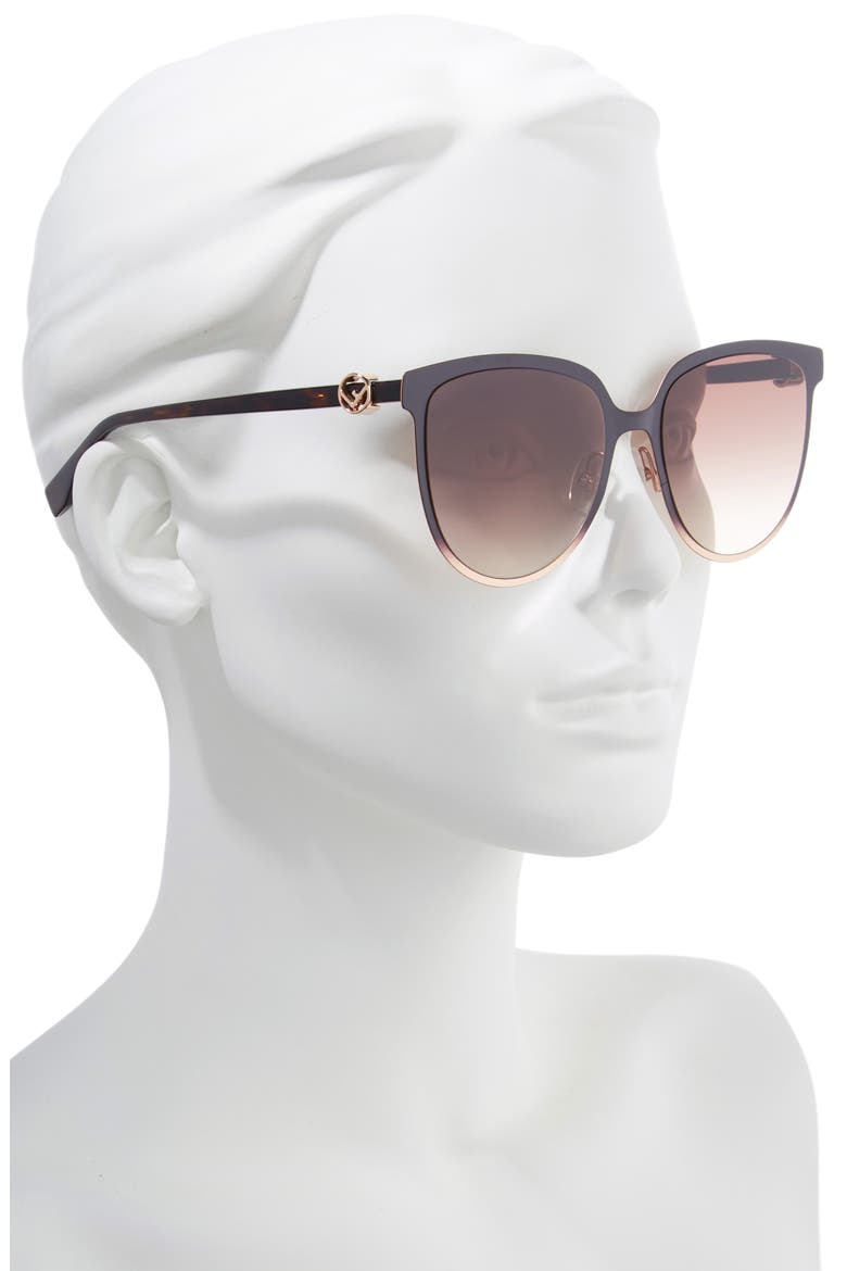 57mm Sunglasses, Alternate, color, BROWN