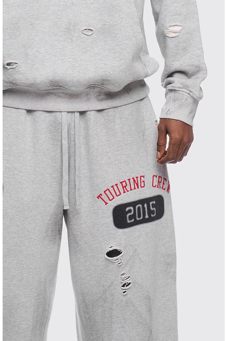 RL Touring Crew Distressed Sweatpants, Alternate, color, HEATHER GRAY