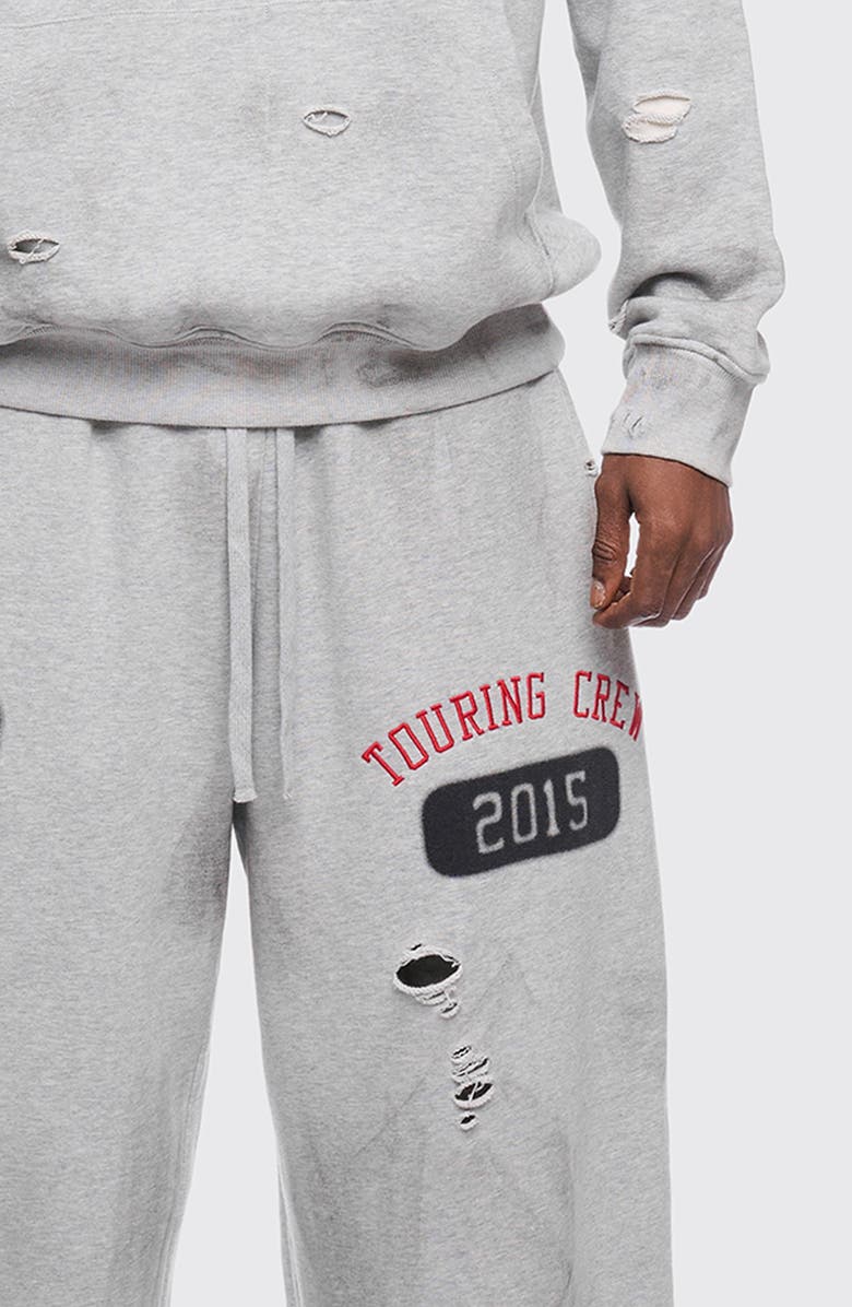 Rolling Loud RL Touring Crew Distressed Sweatpants, Alternate, color, Heather Gray