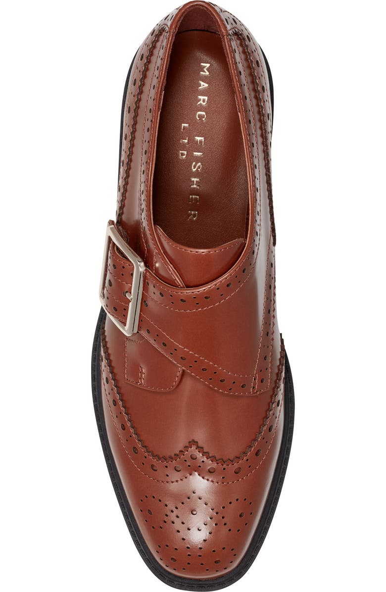 Marc Fisher LTD Remona Wingtip Monk Strap Platform Loafer, Alternate, color, Medium Natural 101