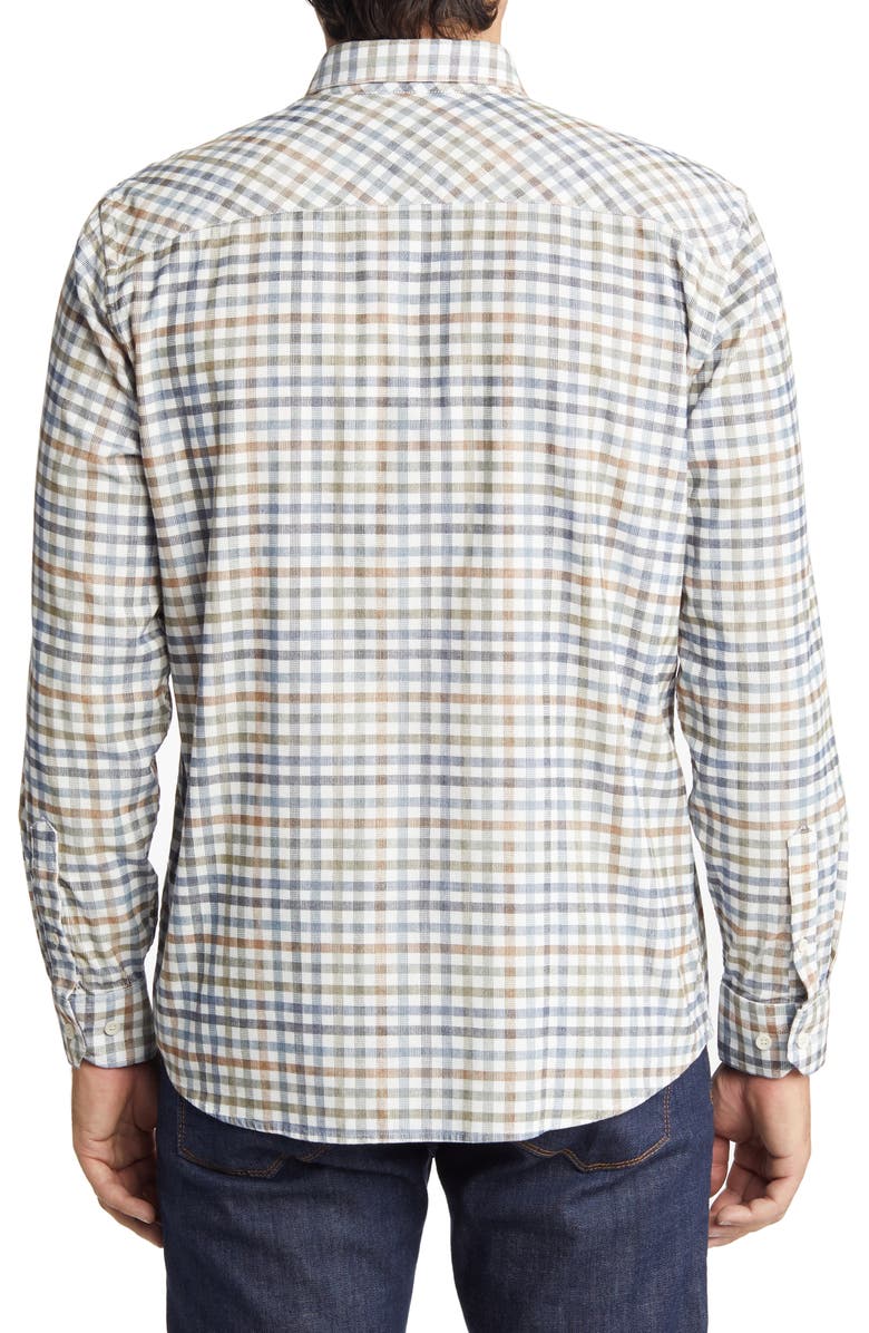 Johnston & Murphy Men's Plaid Corduroy Button-Up Shirt, Alternate, color, Ivory