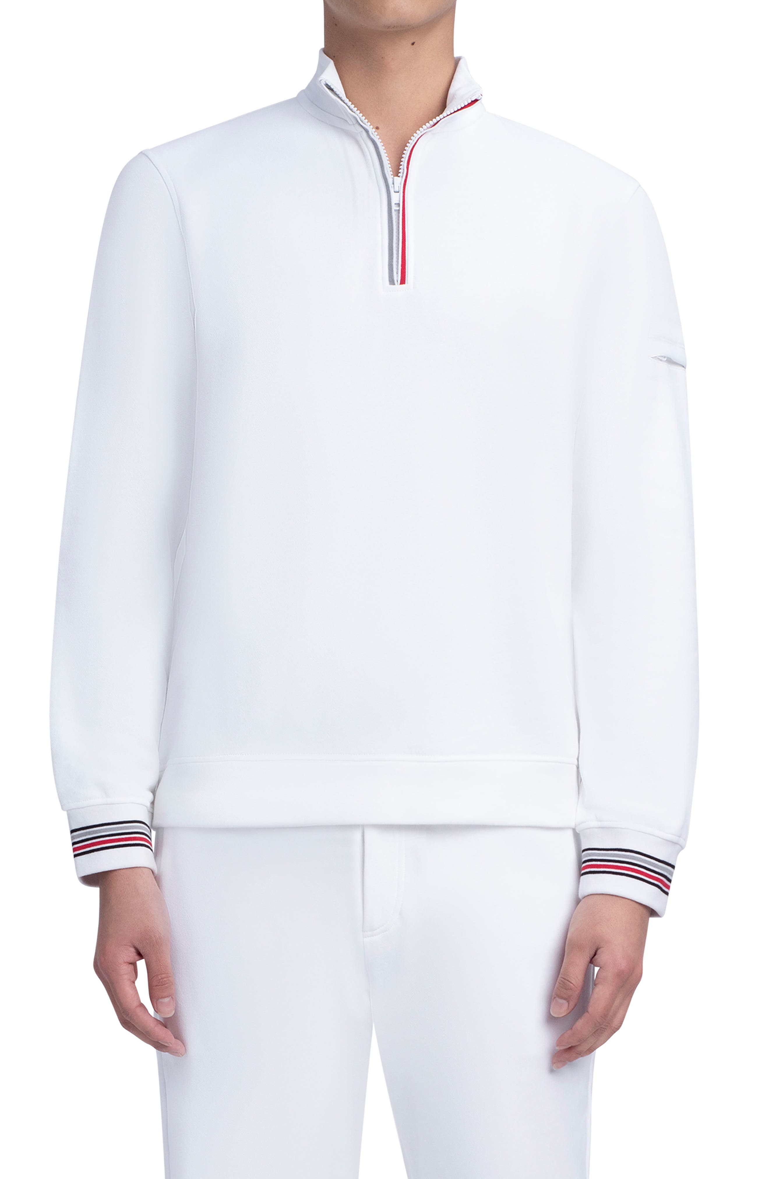 Bugatchi Comfort Cotton Quarter Zip Pullover