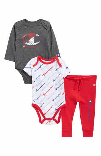 Champion Long Sleeve Bodysuit, Short Sleeve Bodysuit & Leggings Set
