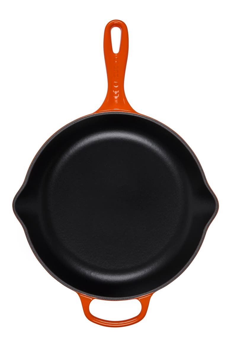 Signature Handle 10 1/4 Inch Enamel Cast Iron Skillet, Alternate, color, FLAME