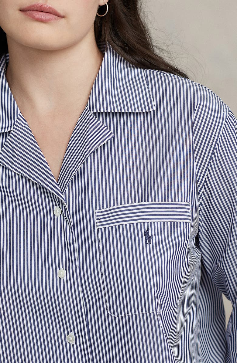 Polo Ralph Lauren Cotton Poplin Pajamas, Alternate, color, Purple Stripes