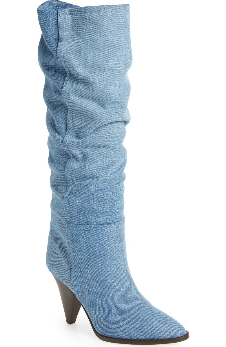 Isabel Marant Ririo Denim Tall Boot, Main, color, Light Blue