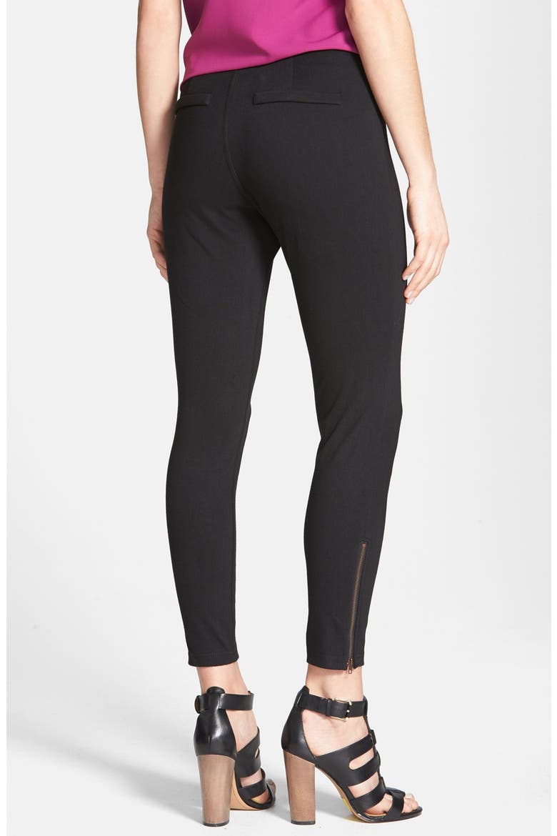 Ankle Zip Skimmer Leggings, Alternate, color, BLACK