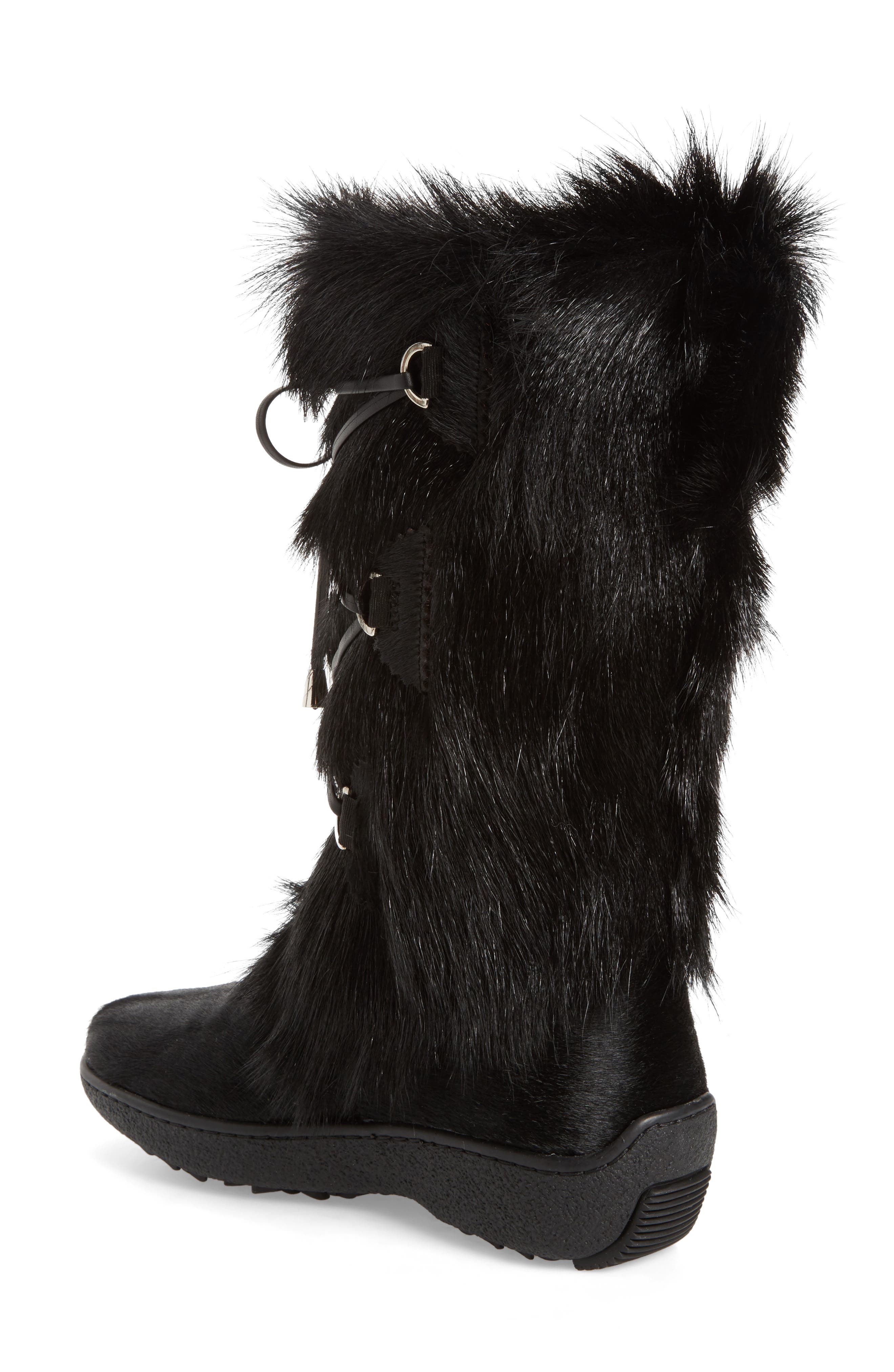 Davos Genuine Goat Fur Boot, Alternate, color, BLACK FUR LEATHER
