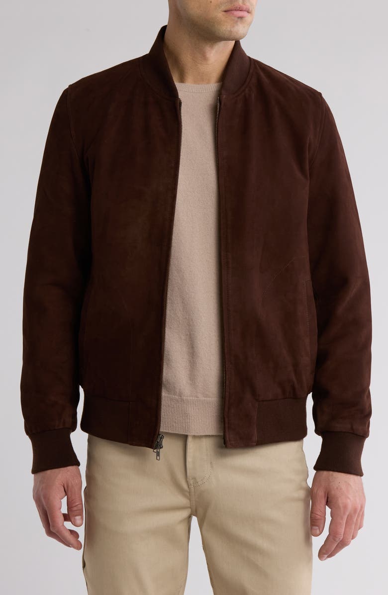 Slate & Stone Suede Padded Bomber Jacket, Main, color,