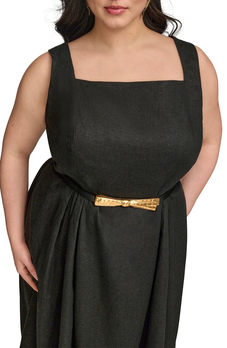 DONNA KARAN Sleeveless Linen Blend Maxi Dress, Alternate, color, 