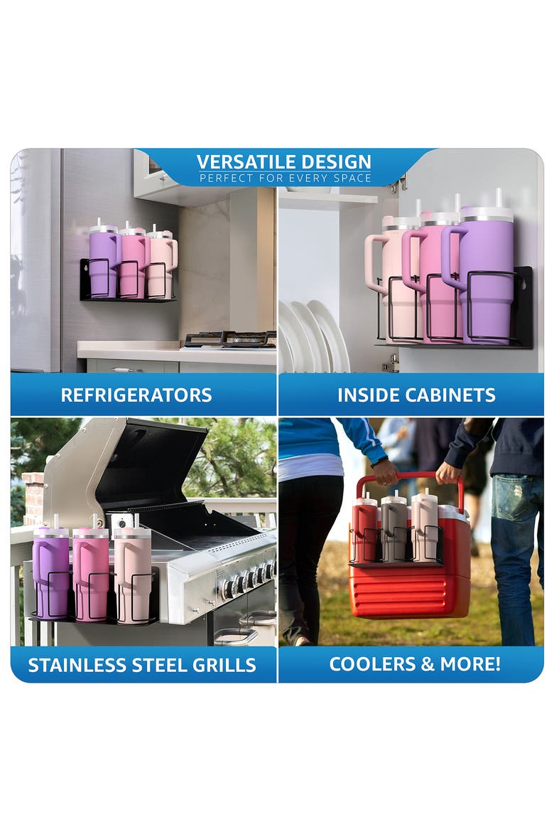 Set of 2 Magnetic Tumbler Organizers, Alternate, color, BLACK