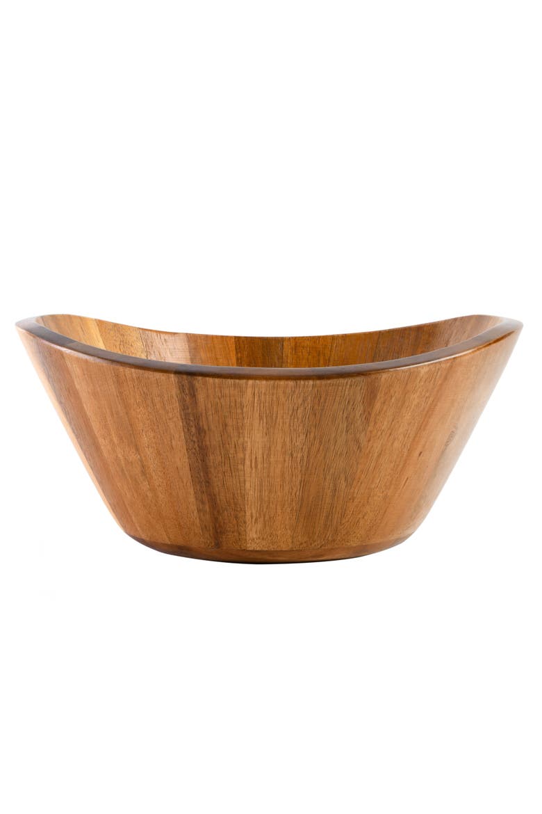 Sherwood Salad Bowl With Matching Serving Spoon & Fork, Alternate, color, Brown