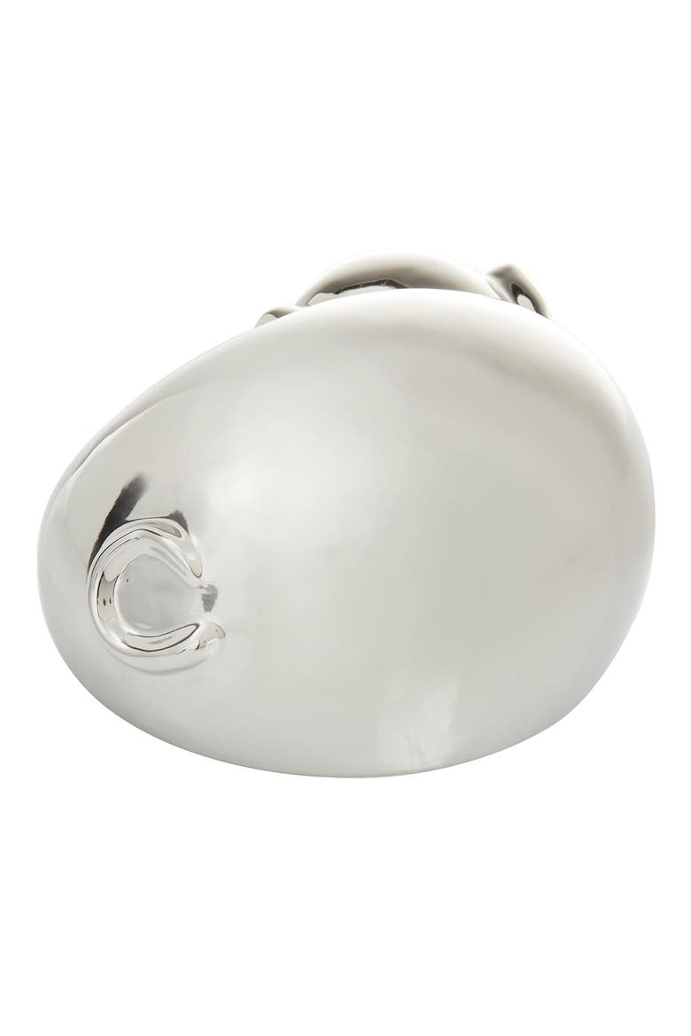 Silvertone Porcelain Glam Pig Sculpture, Alternate, color, SILVER