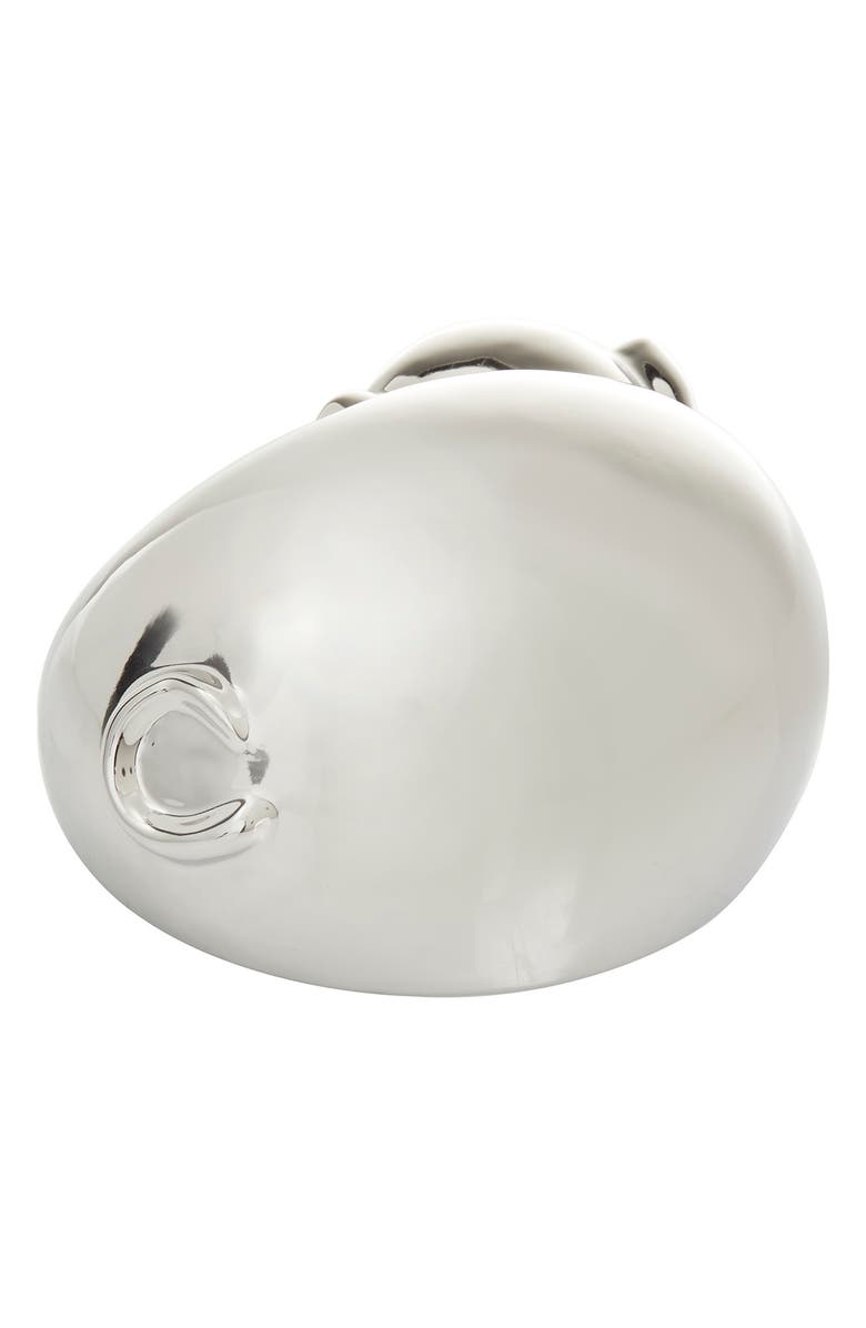 COSMO BY COSMOPOLITAN Silvertone Porcelain Glam Pig Sculpture, Alternate, color, Silver