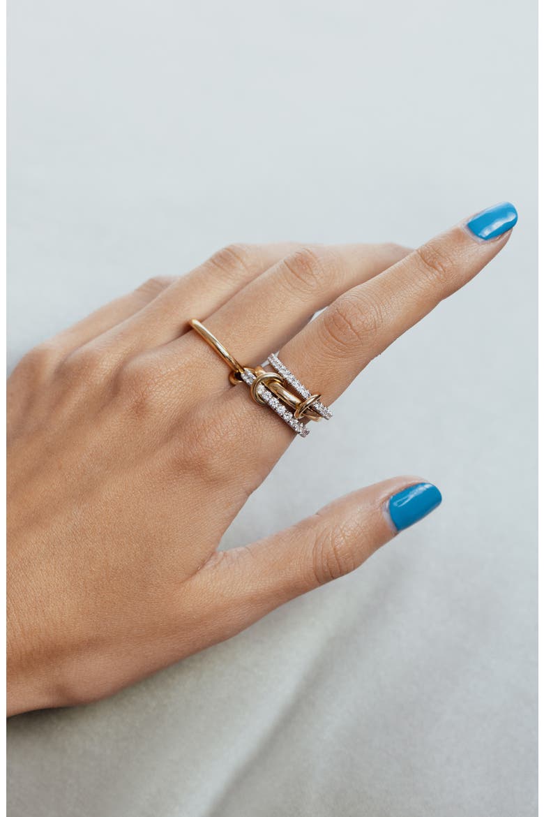 Halley Linked Diamond Ring, Alternate, color, YELLOW GOLD WHITE DIAMOND