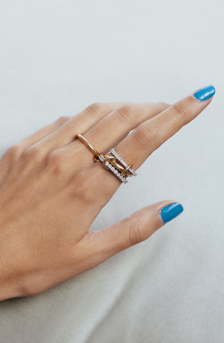 Spinelli Kilcollin Halley Linked Diamond Ring, Alternate, color, Yellow Gold White Diamond