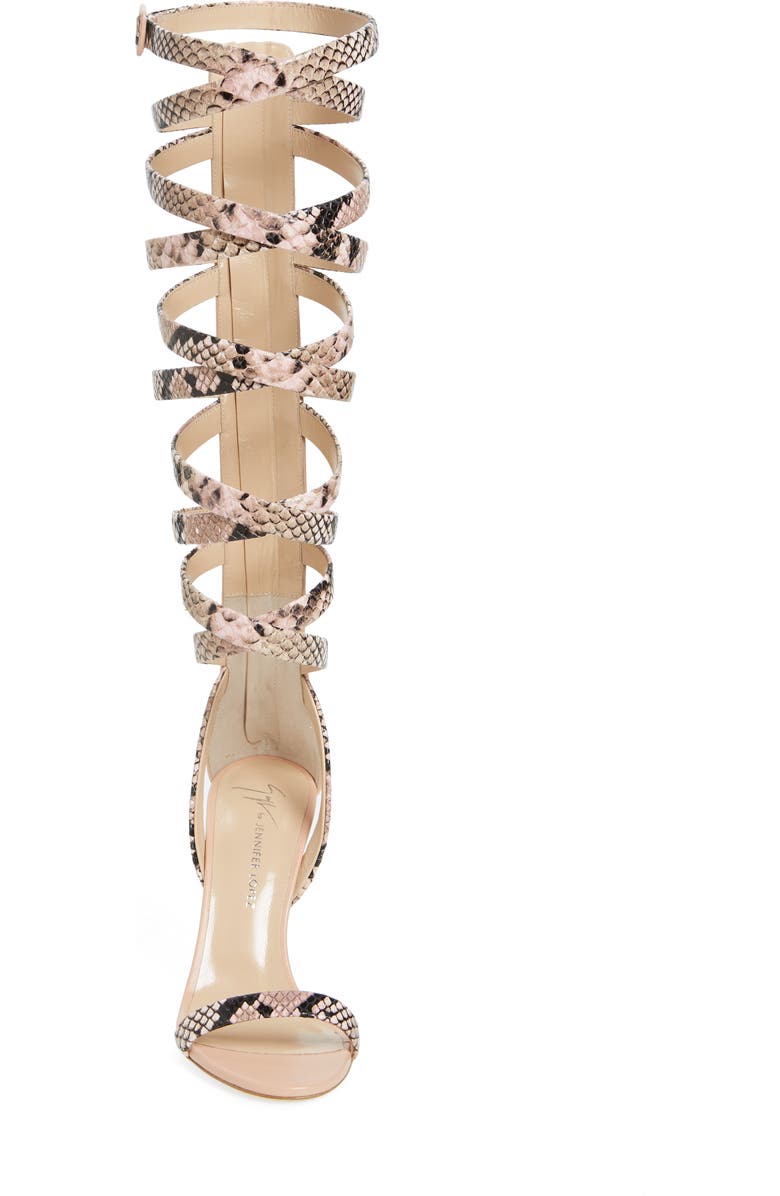 Giuseppe Zanotti Giuseppe for Jennifer Lopez Emme Knee-High Gladiator Sandal, Alternate, color,
