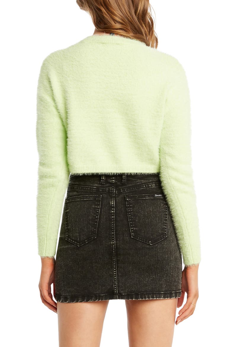 Crop Fluffy Sweater, Alternate, color, LIMELIGHT