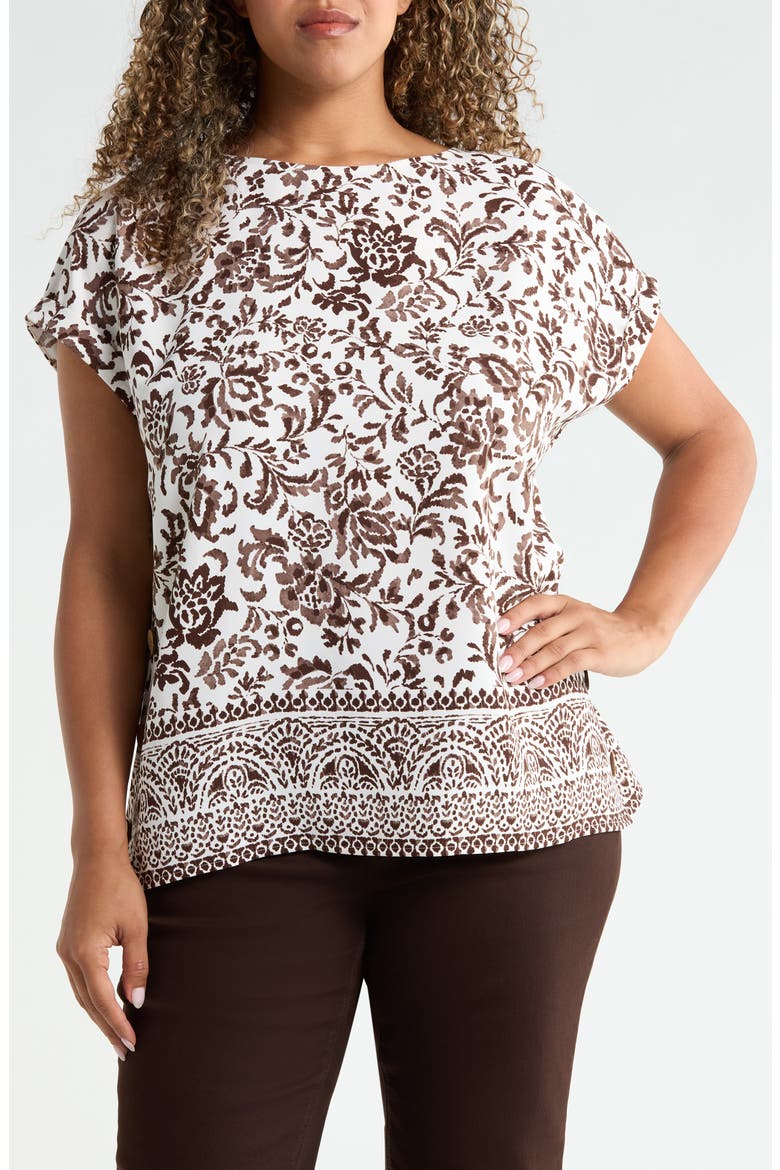 Print Top, Main, color, WHITE/ SAND MULTI