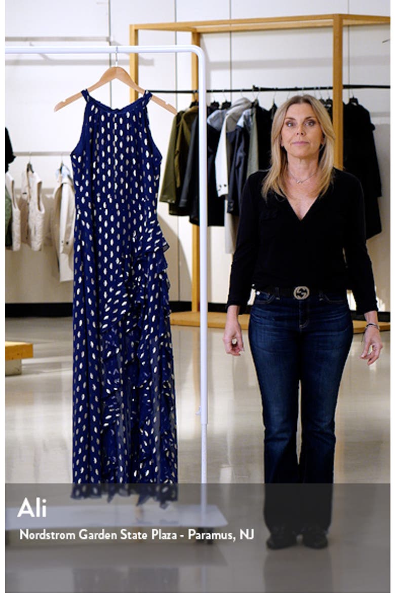 Ruffle Metallic Chiffon Gown video