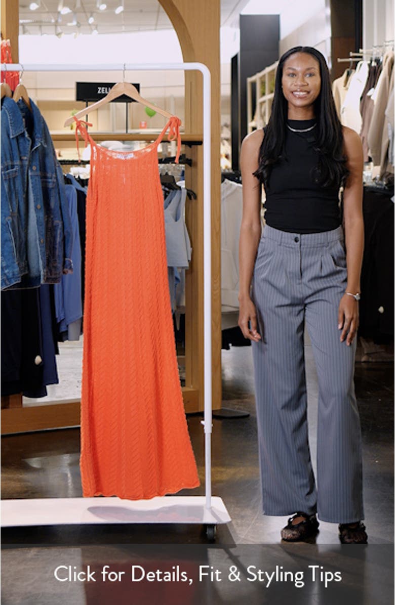 Tie Strap Openwork Knit Dress, sales video thumbnail