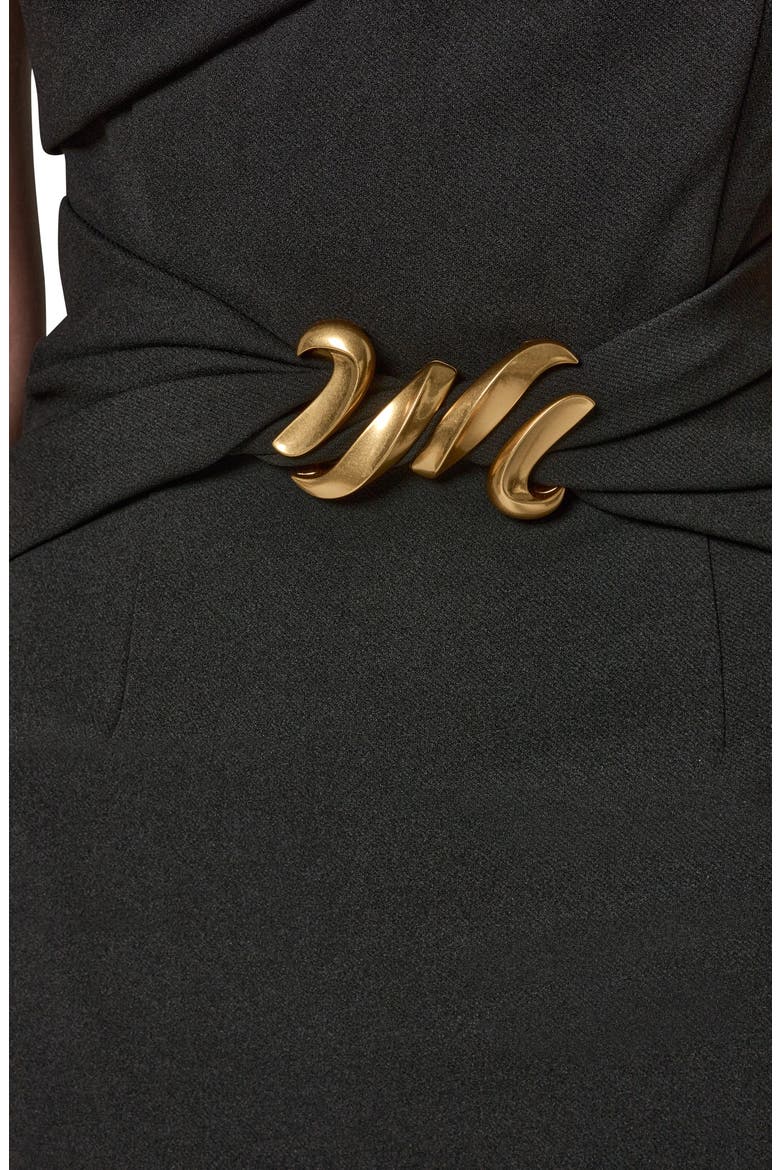 Hardware Waist Sheath Dress, Alternate, color, BLACK