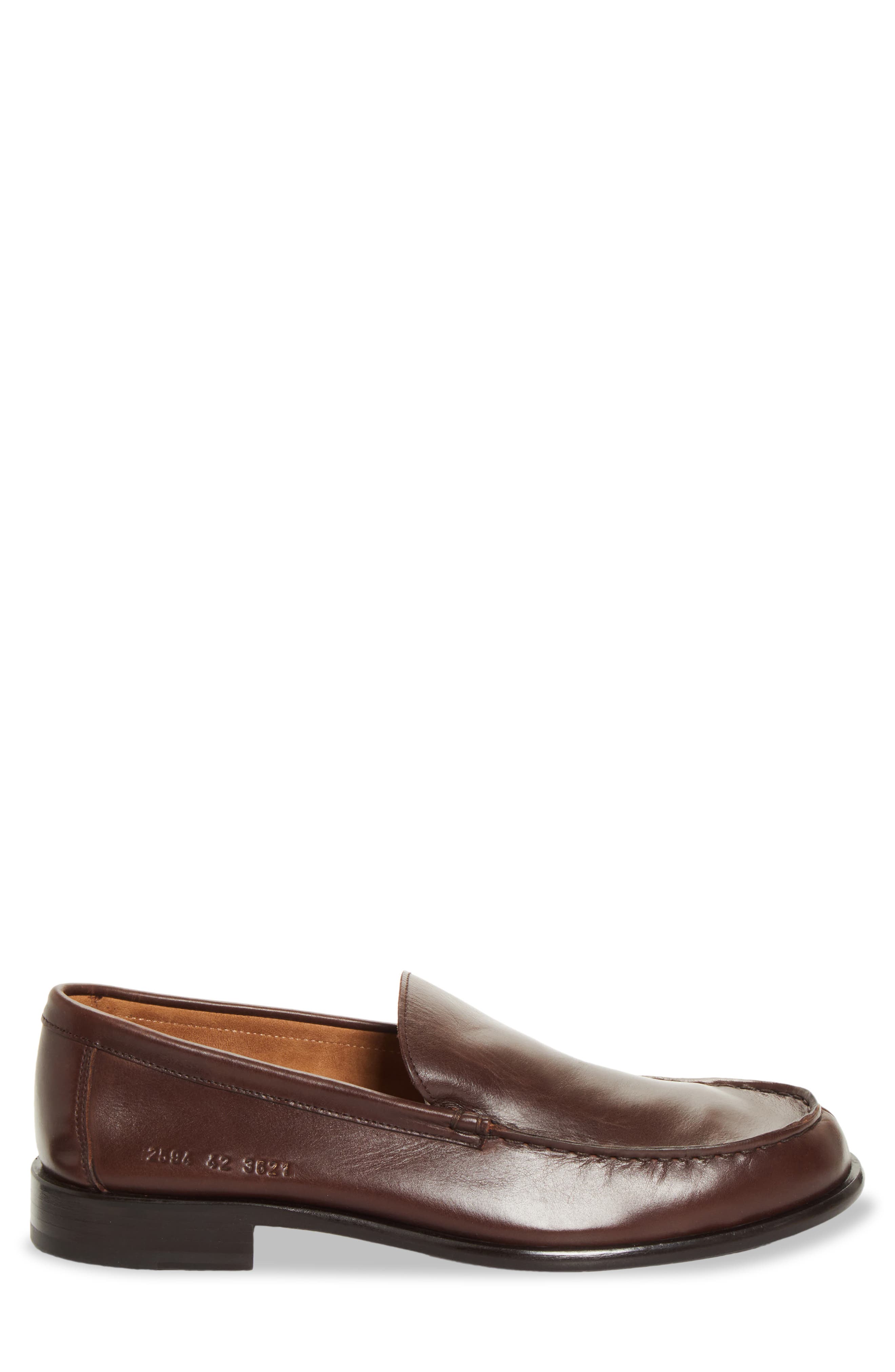 Minimal Leather Loafer, Alternate, color, BROWN