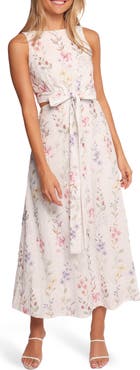 Petal & Pup Levin Floral Eyelet Cutout Midi Dress