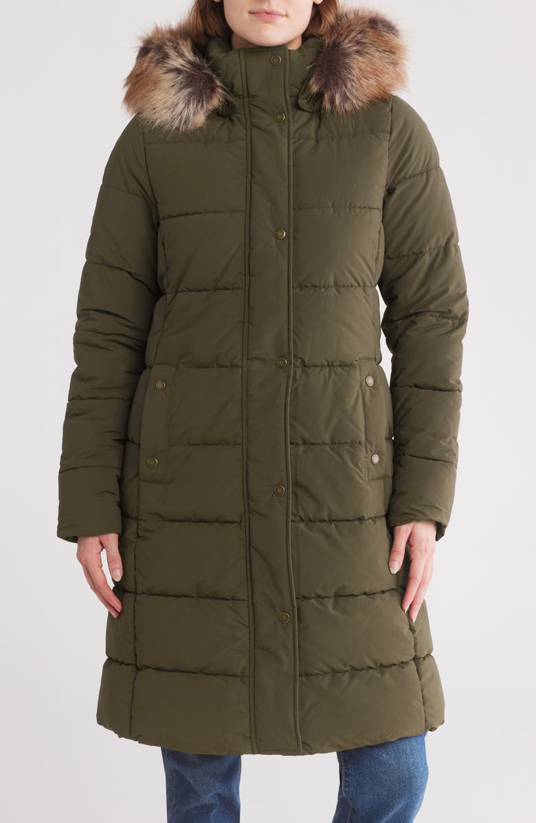 Barbour Grayling Quilted Coat with Faux Fur Trim, Main, color, 
