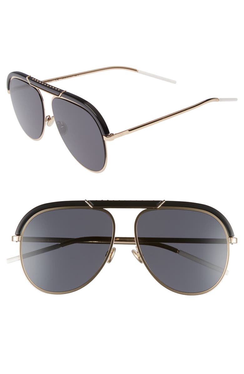DIOR Christian Dior Desertics 58mm Metal Aviator Sunglasses, Main, color,