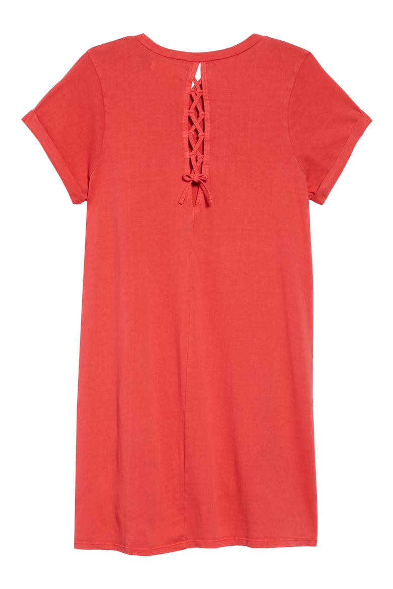 Washed T-Shirt Dress, Alternate, color, RED SAGE
