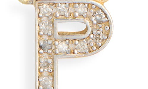 Meshmerise Diamond Initial Charm Paper Clip Chain Necklace In Gold