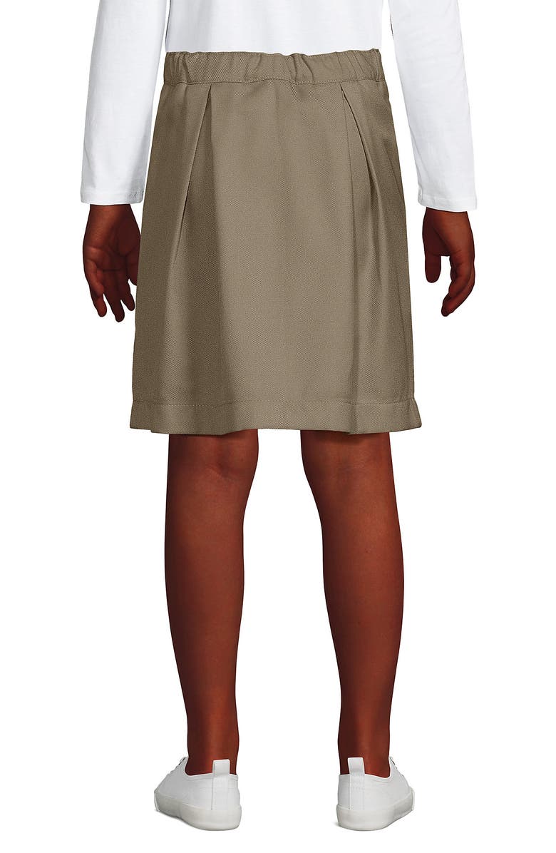 Lands' End School Uniform Girls Solid Pleated Skort Top of Knee, Alternate, color, Khaki