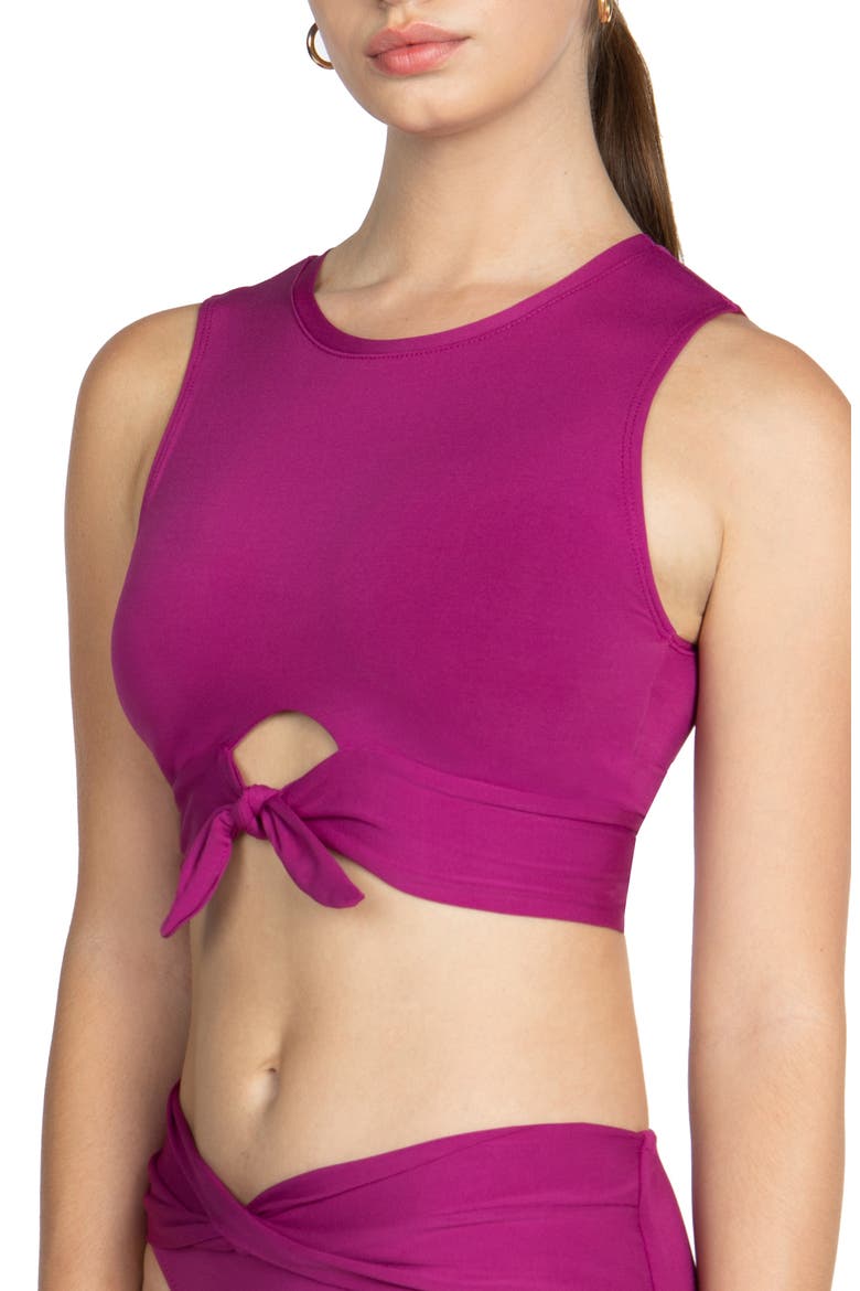 Ava Longline Knot Front Bikini Top, Alternate, color, ACAI
