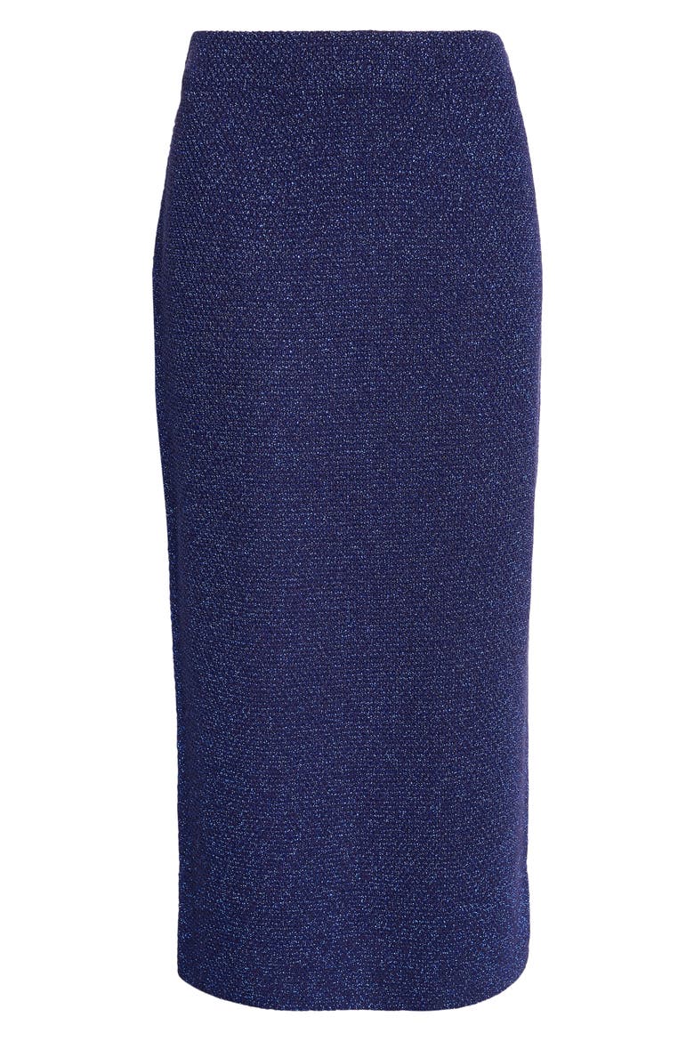 Margot Metallic Sweater Skirt, Alternate, color, MIDNIGHT/ COBALT METALLIC