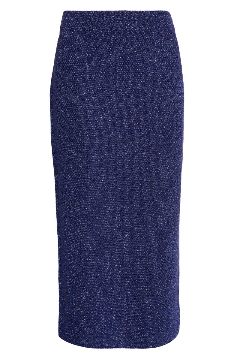 ST. JOHN Margot Metallic Sweater Skirt, Main, color, Midnight/ Cobalt Metallic