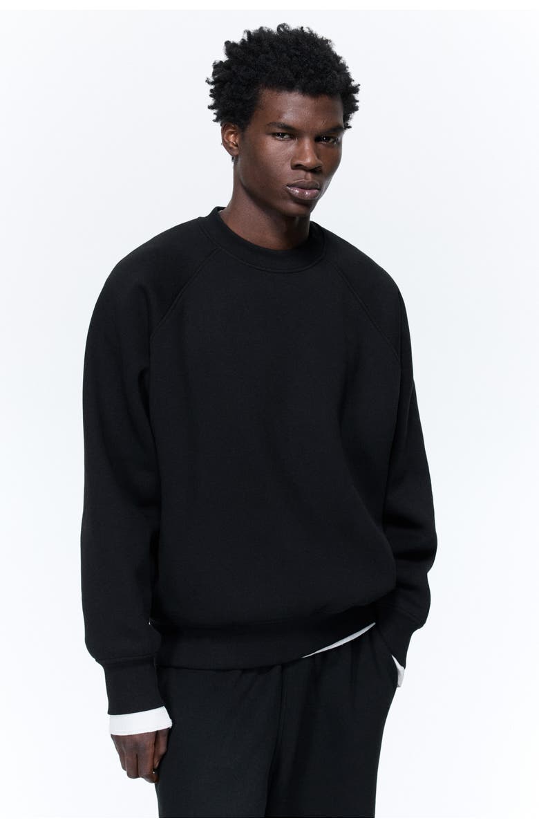 H&M Oversized Fit Sweatshirt, Alternate, color, Black