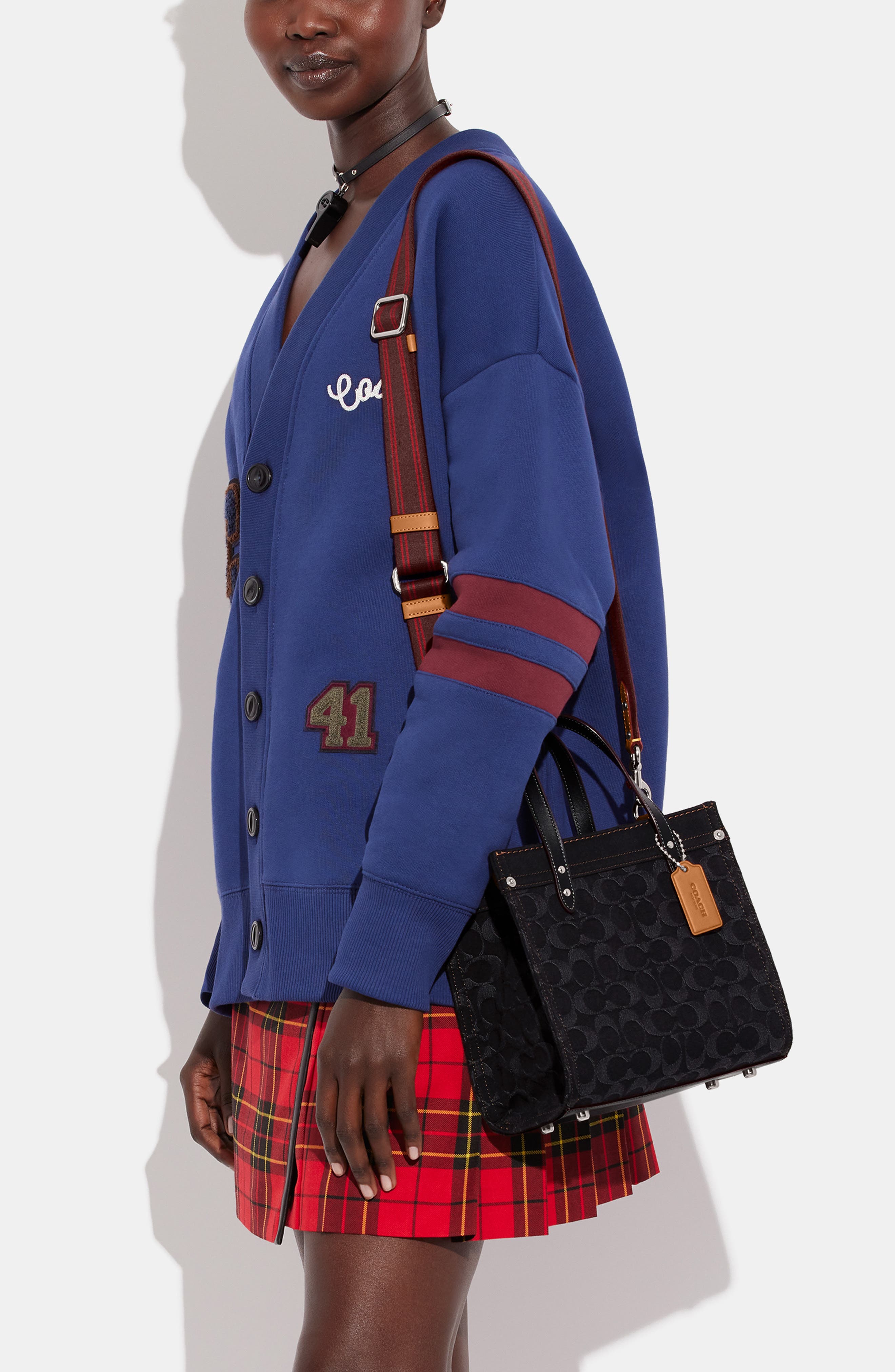 Signature Washed Denim Field Tote, Alternate, color, BLACK DENIM