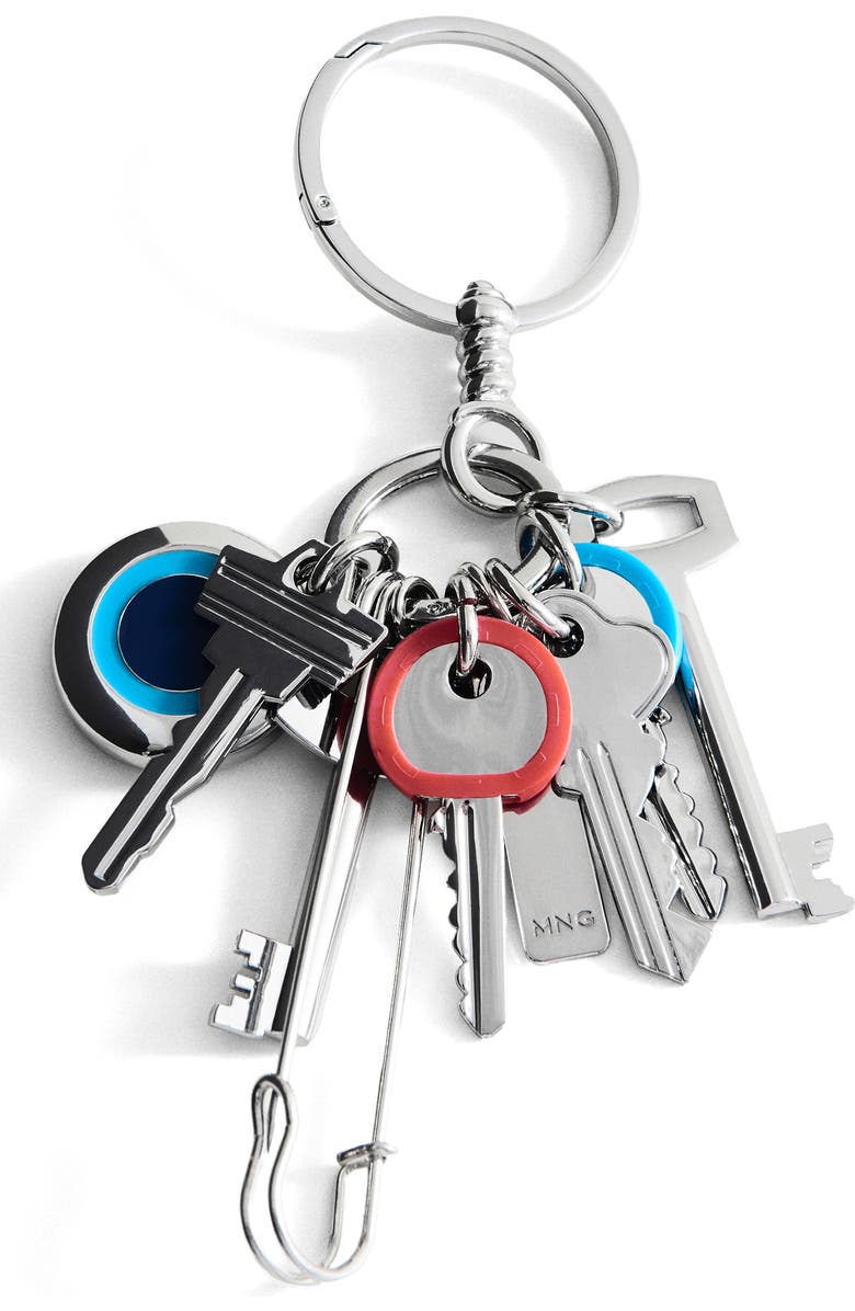MANGO Charms Key Ring, Main, color, Silver