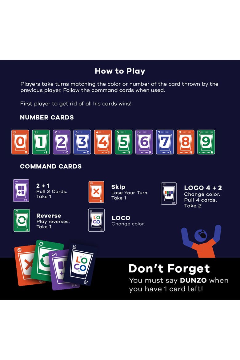 DUNZO | Hydrating Version of Classic Card Game, Alternate, color, Black