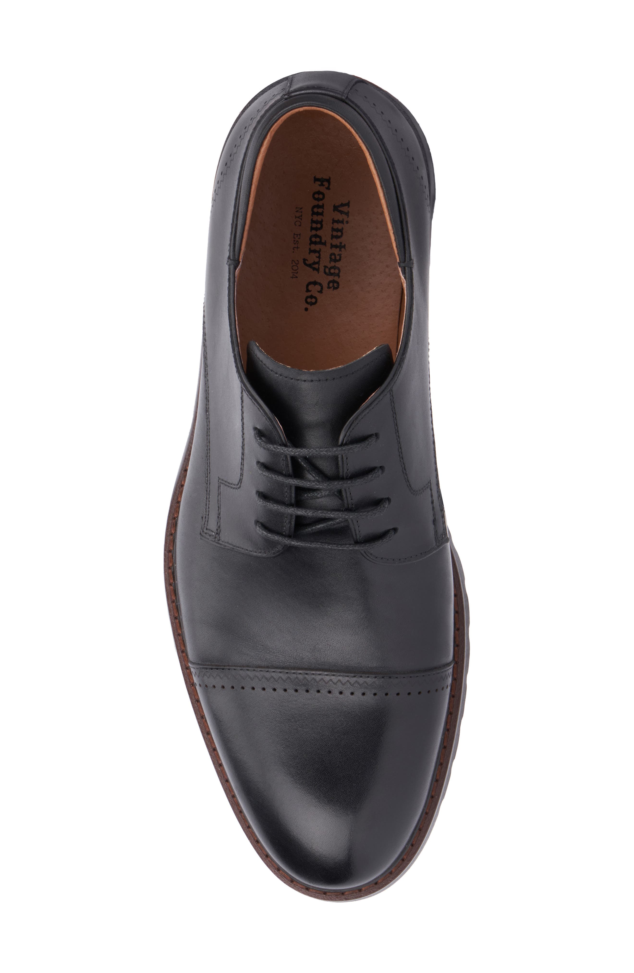 VINTAGE FOUNDRY Emerson Cap Toe Dress Oxford, Alternate, color, Black